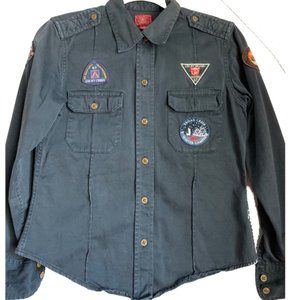 Navy Blue Patches Jacket